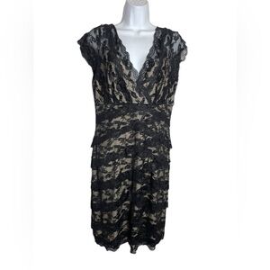 JS Collections dress size 10 black lace elegant cocktail dress PERFECT 🖤